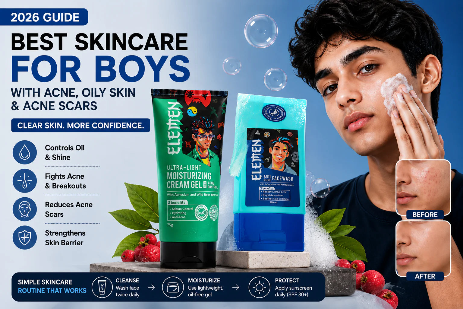 Best Skincare for Boys With Acne, Oily Skin & Acne Scars (2026)