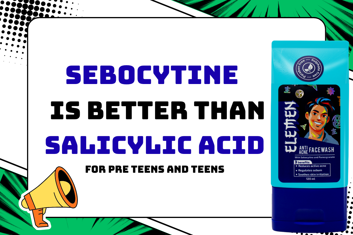 Sebocytine is better than salicylic acid, Salicyclic acid facewash, teen facewash, teenage facewas, pimple, anti acne, acne control facewash, boys skincare