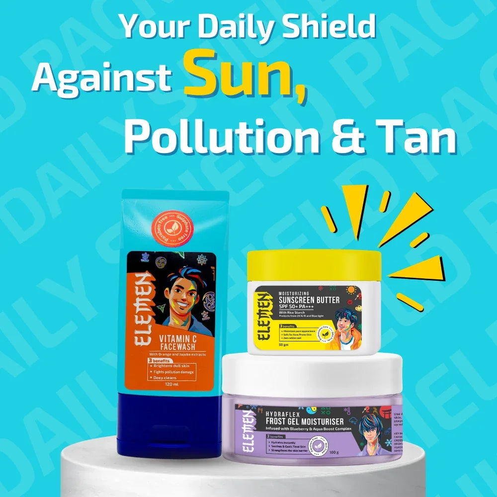 Elemen Boys Skincare Products - Your Daily Shield Against Sun, Pollution and Tan