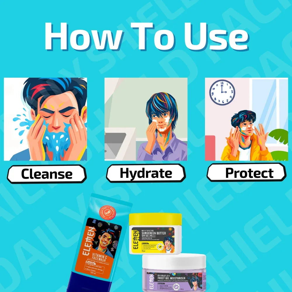 How to Use Elemen Boys Facewash, Sunscreen and Moisturizer