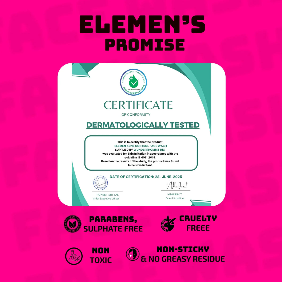 Dermatologically Tested Elemen Anti-Acne Facewash for boys & men
