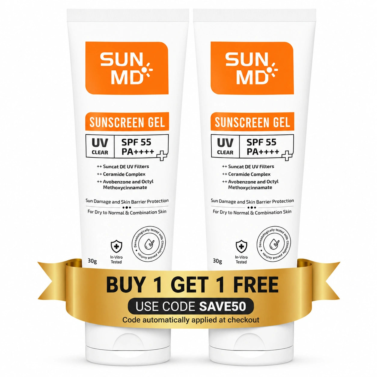 SunMD Sunscreen Gel SPF 55 PA++++| With Ceramides.