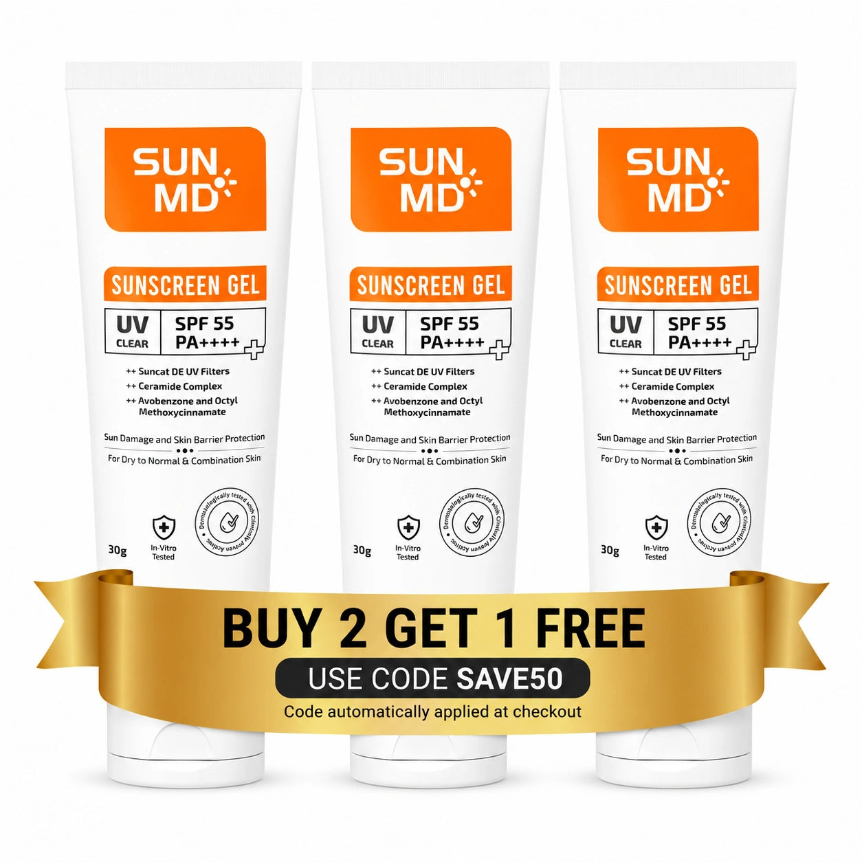 SunMD Sunscreen Gel SPF 55 PA++++| With Ceramides.