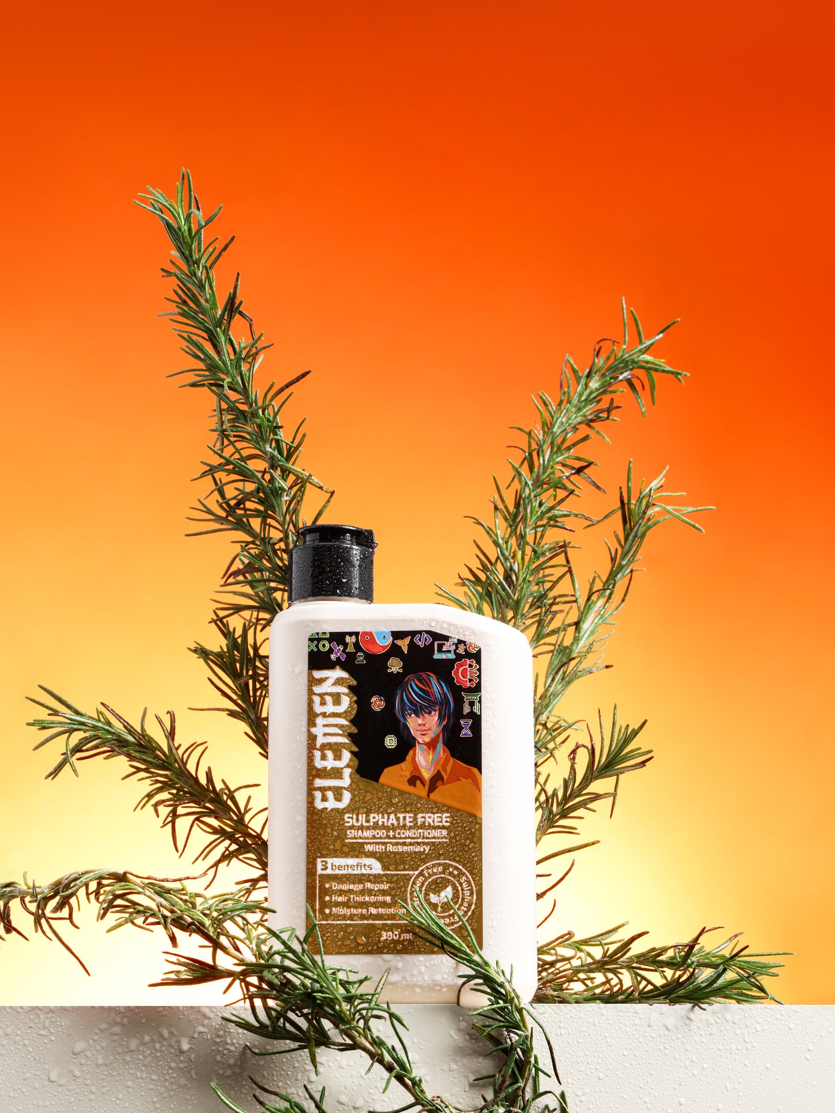 Sulphate Free Shampoo + Conditioner (300ml) with Rosemary