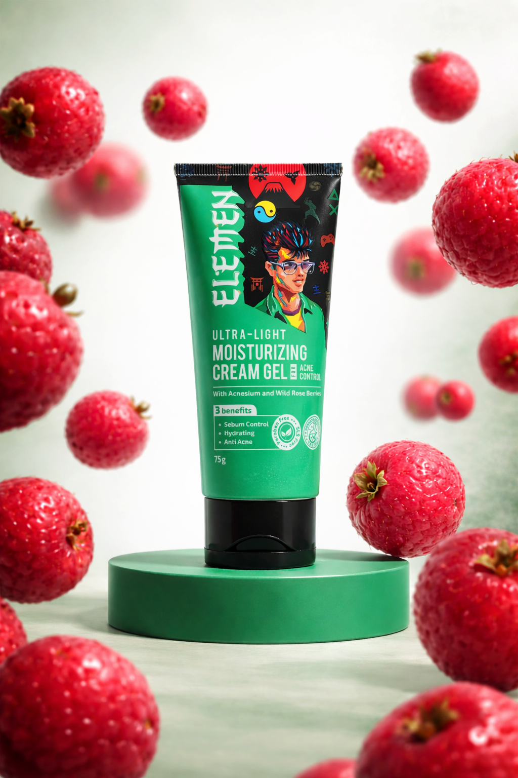 Ultra-Light Moisturizing Cream Gel for Acne Control (75g) with Acnesium and Wild rose berries