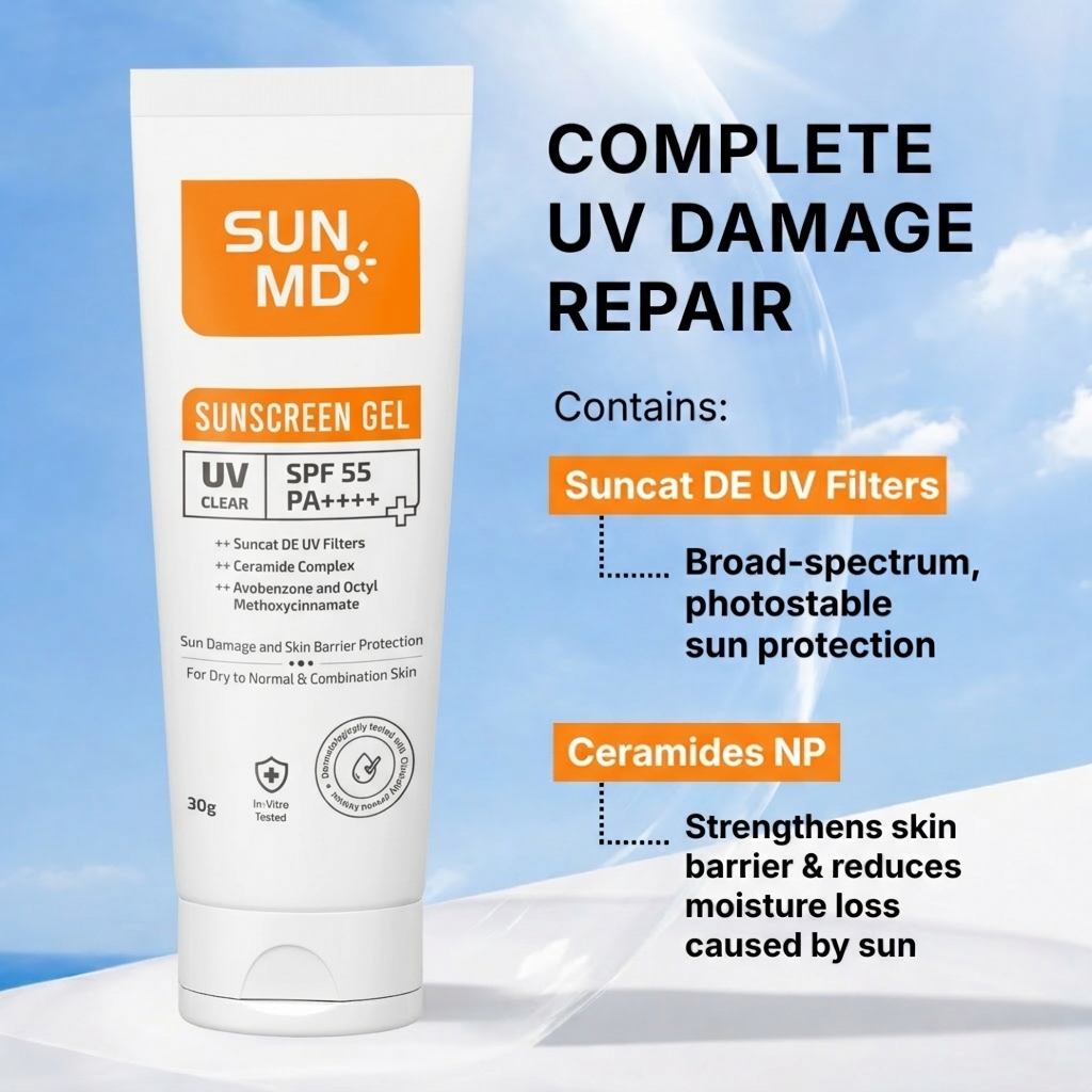 SunMD Sunscreen Gel SPF 55 PA++++| With Ceramides.