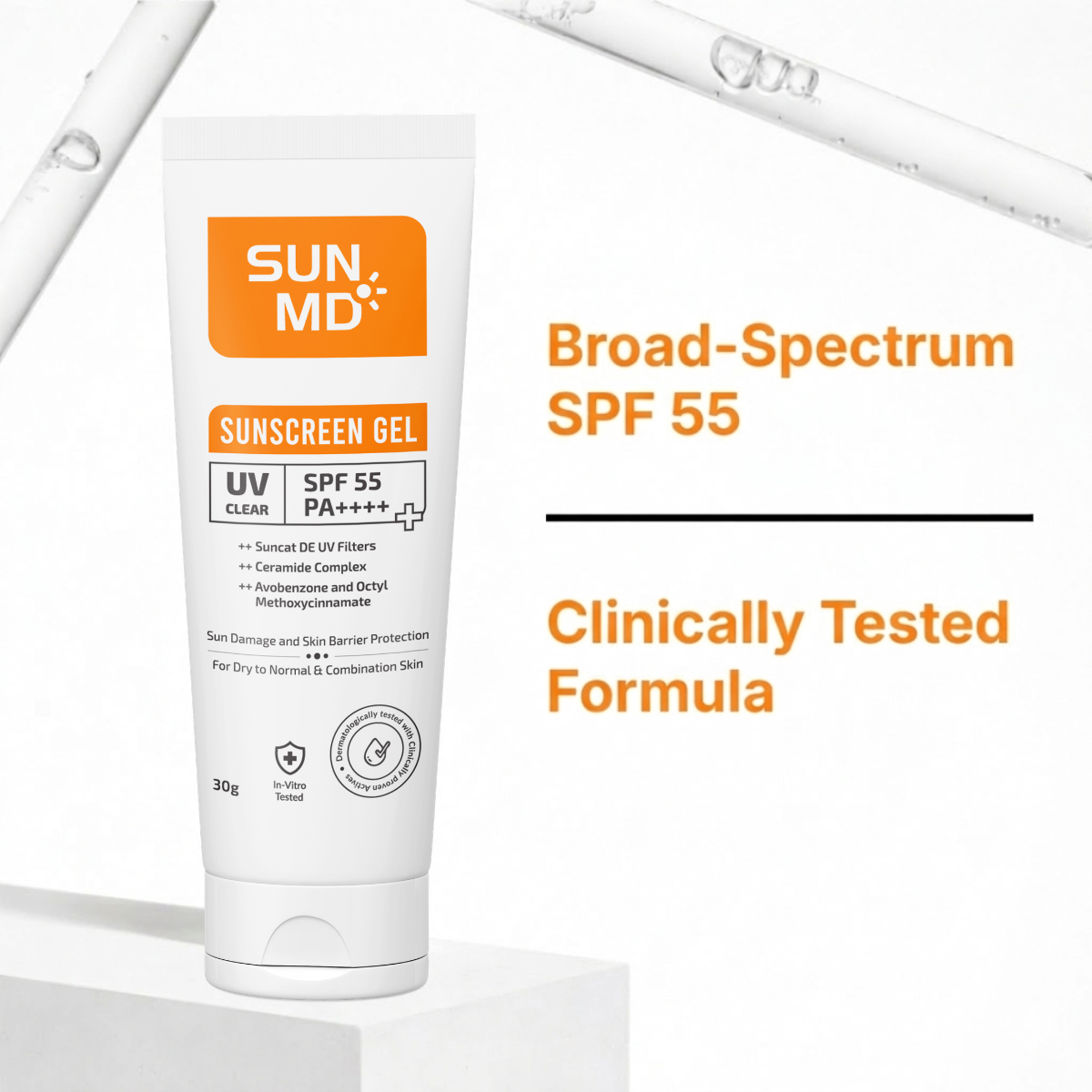 SunMD Sunscreen Gel SPF 55 PA++++| With Ceramides.