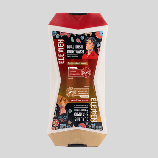 Dual Rush – Body Wash + Shampoo & Conditioner (500ml) with Jojoba and Rosemary